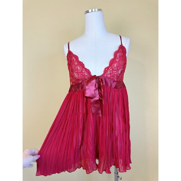 1990s Vintage Victorias Secret Black Label Babydoll /Pleated Nighty Dress Large - Picture 4 of 7